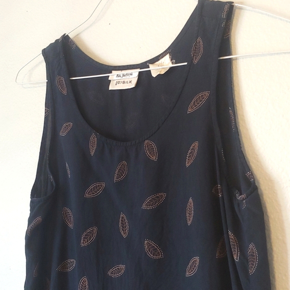 Pure Silk Leaf Print Blouse Top - Picture 8 of 13